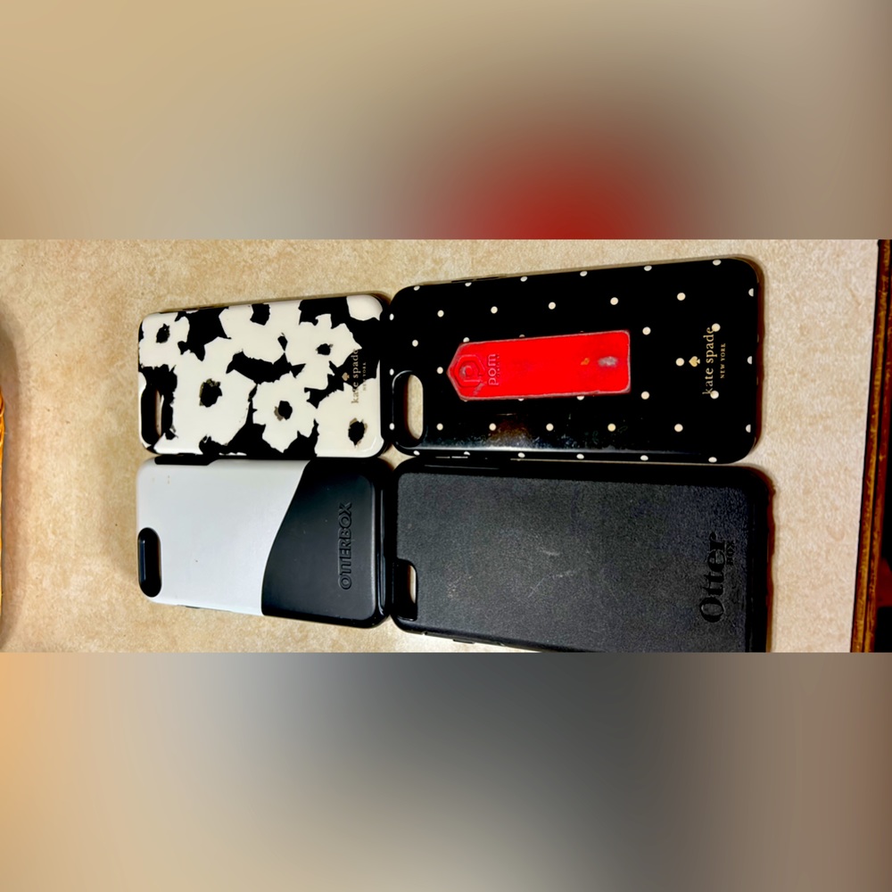 3 Kate Spade -1 Otter Box iPhone 8+ Cell Phone covers.  Black/white Prints.